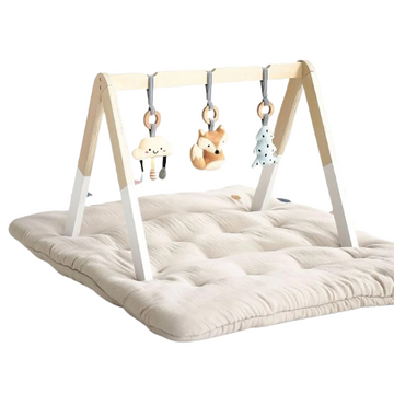 Portique pour Bébé en Bois avec 3 Accessoires Inclus